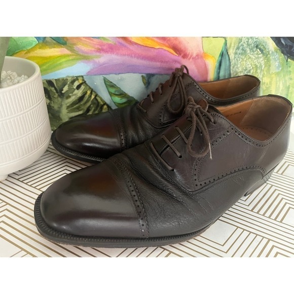 FREE SHIPPING Men's magnanni brown Pamplona  leather dress shoes size 42‎ - Picture 6 of 16